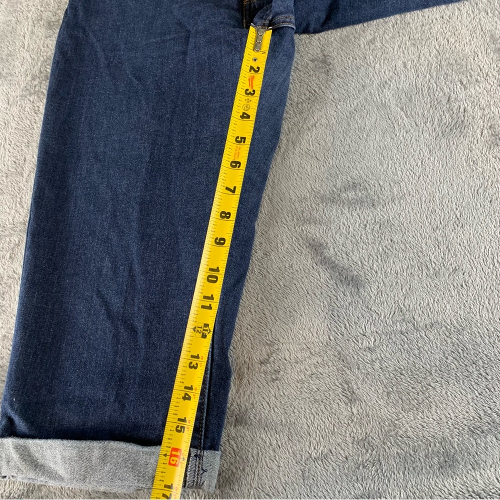 Levi’s Capri Stretch Jeans Women Size 12 Blue‎ Denim Rolled Hem Casual Retro - Picture 6 of 10